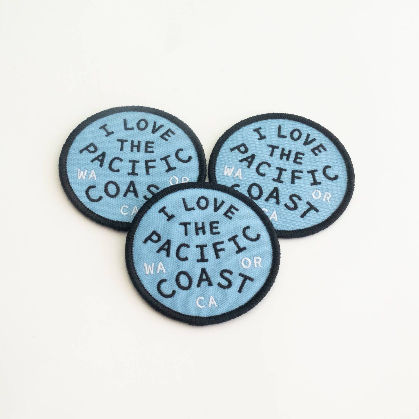 I Love The Pacific Coast - Embroidered Iron-on Patch: Yes
