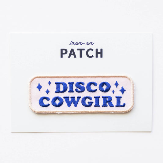 Disco Cowgirl Embroidered Iron on Patch: Yes