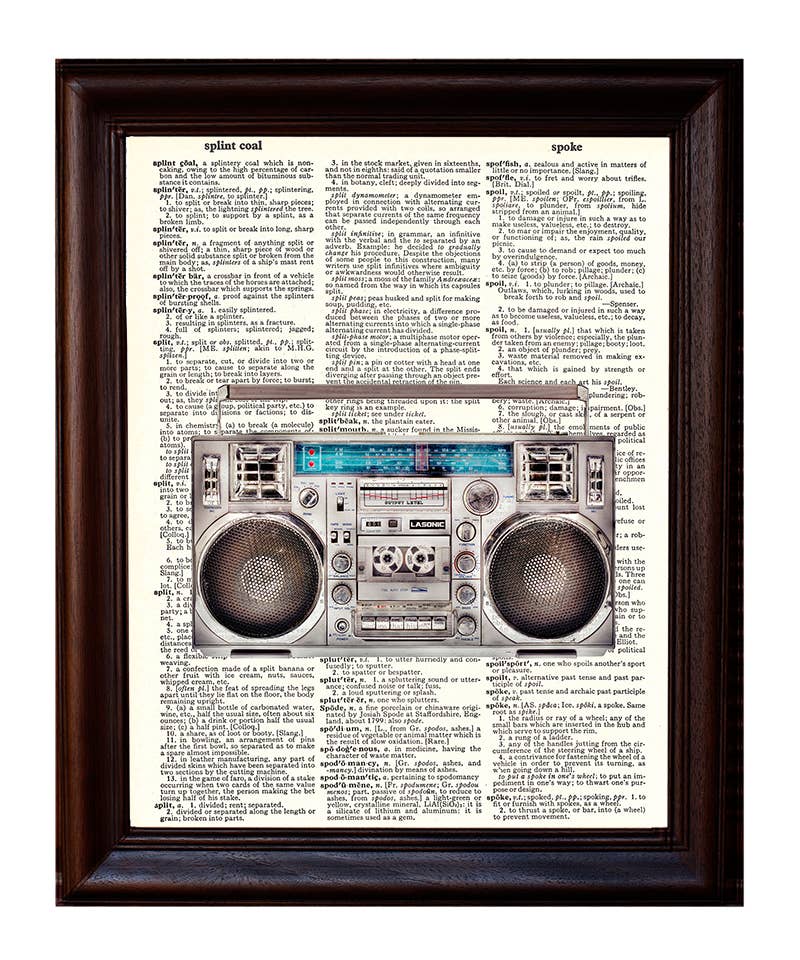 Boom Box Dictionary Print