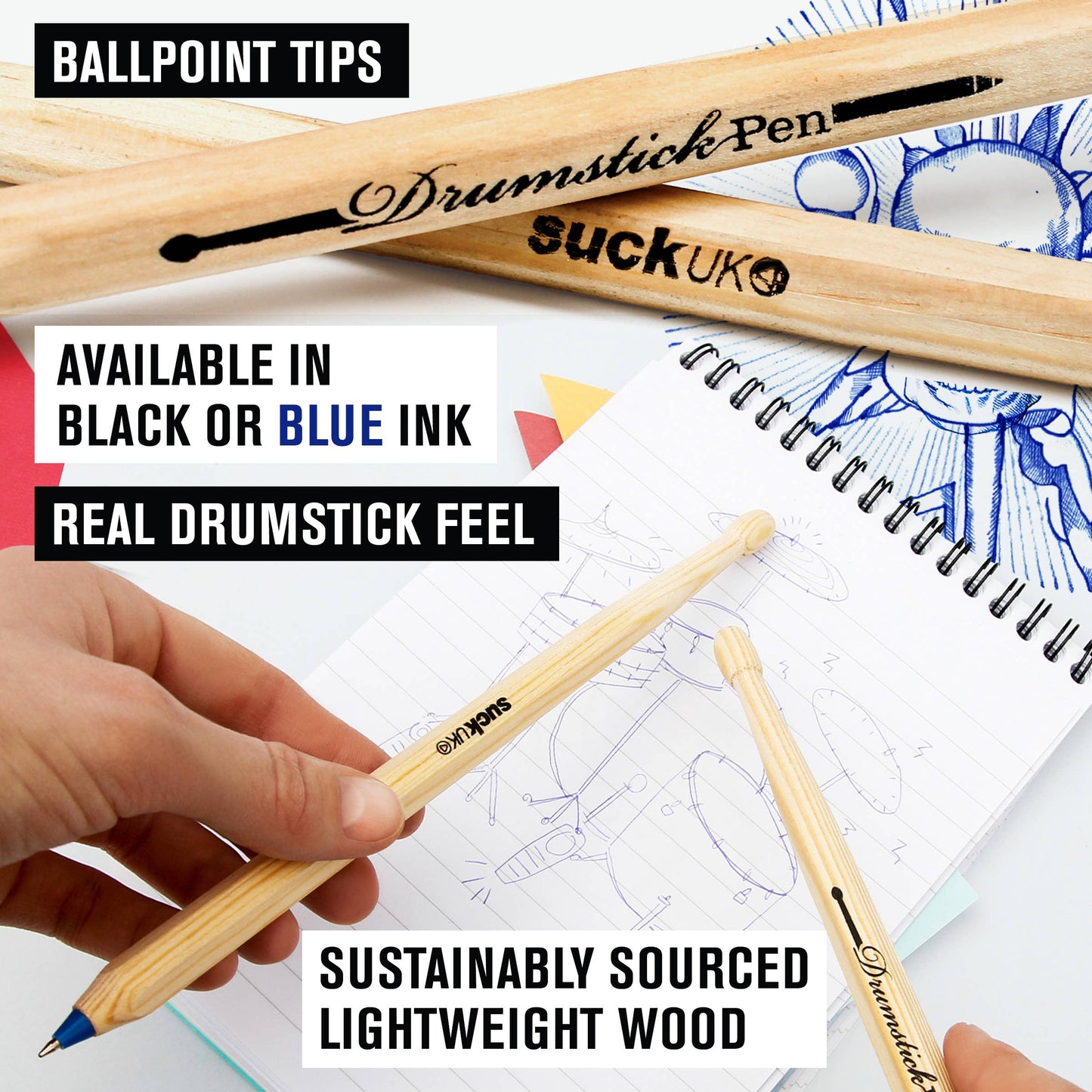 Drumstick Pens: Blue