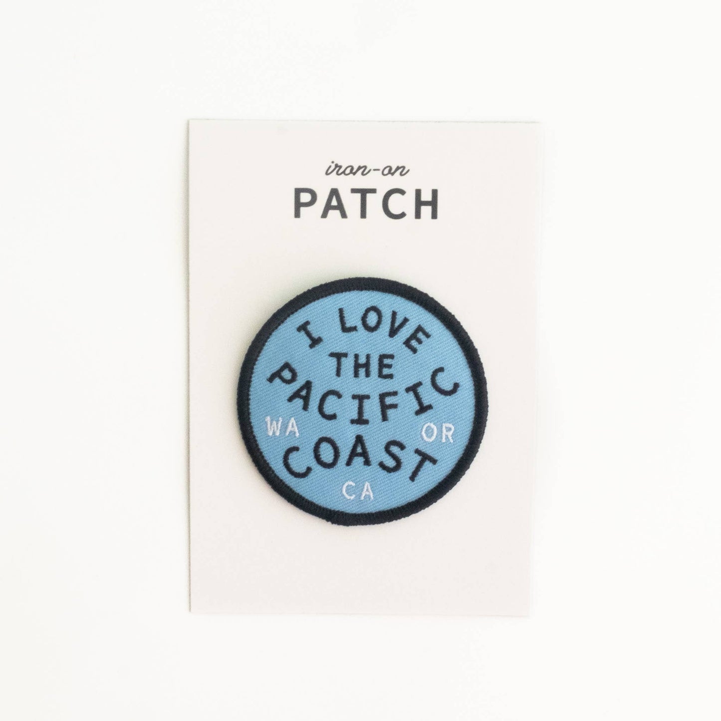 I Love The Pacific Coast - Embroidered Iron-on Patch: Yes
