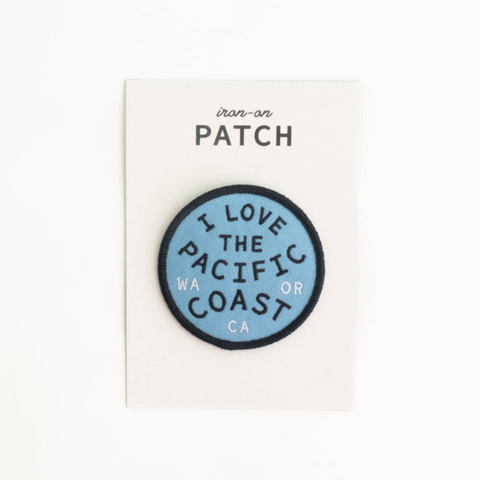 I Love The Pacific Coast - Embroidered Iron-on Patch: Yes