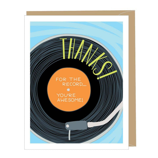 Vinyl Record Thank You Card (single or boxed): SINGLE