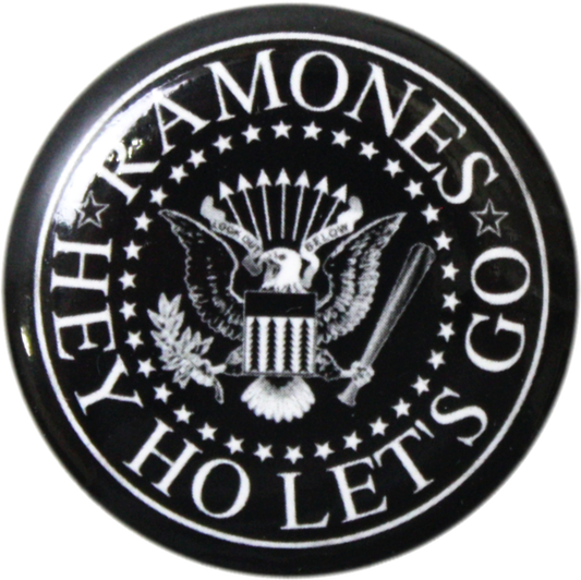 Pin-on Button - 1.25 Inch - The Ramones - Hey Ho Let's Go!