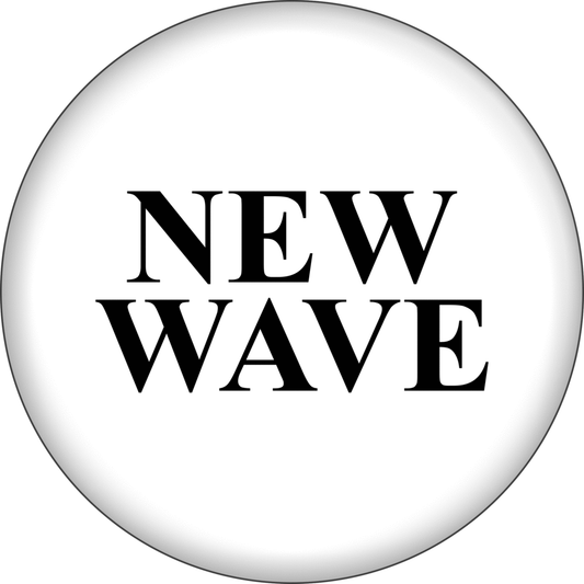 Pin-on Button - 1 Inch - "New Wave" - Black On White