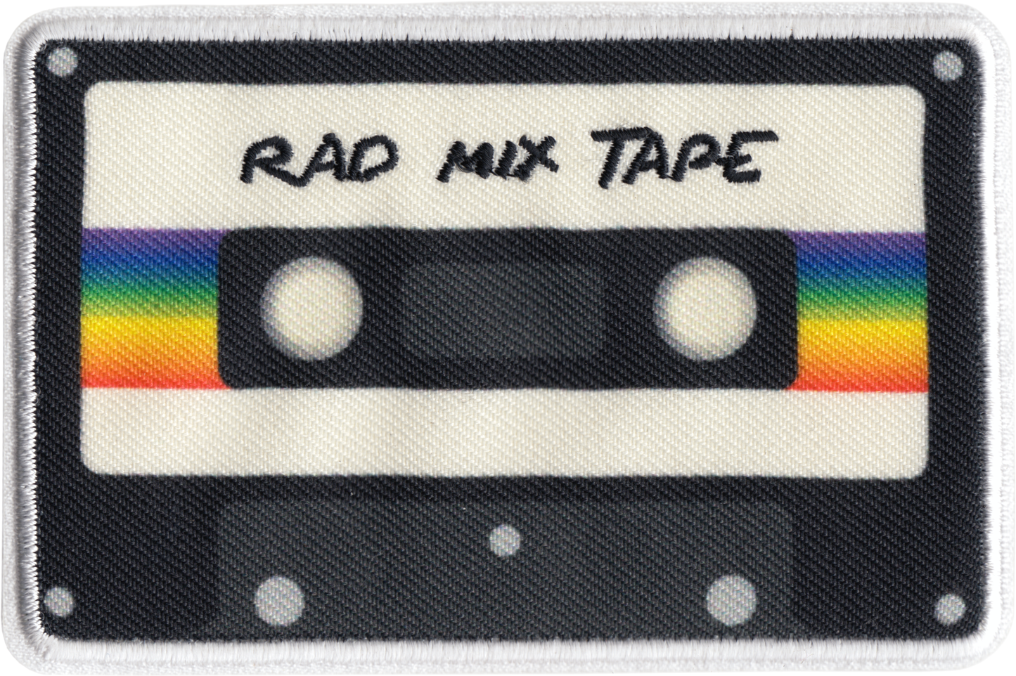 Patch - Cassette Tape - Black With "Rad Mix"